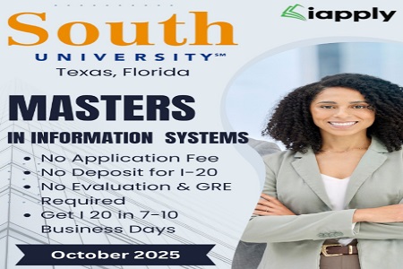 Study in USA -  South University - No Application Fee, No I-20 Deposit!